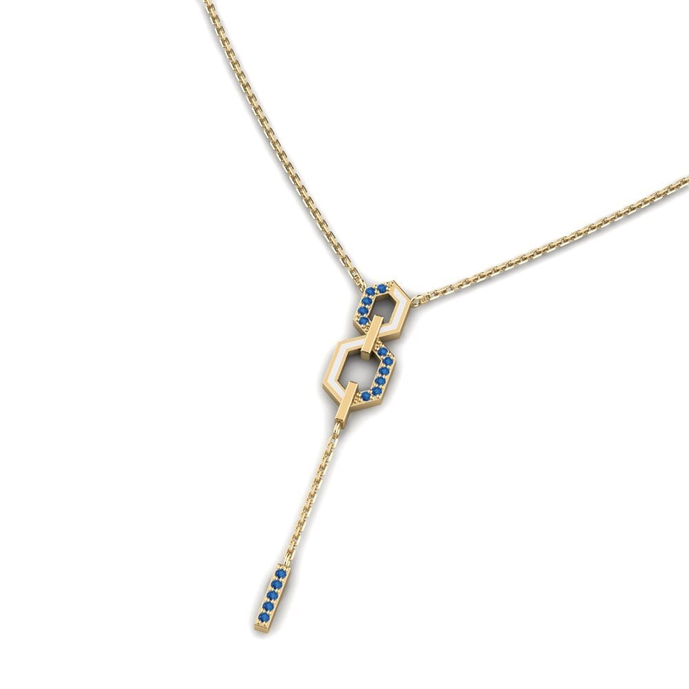 Dark Blue Zirconia Women's Necklace Blackash