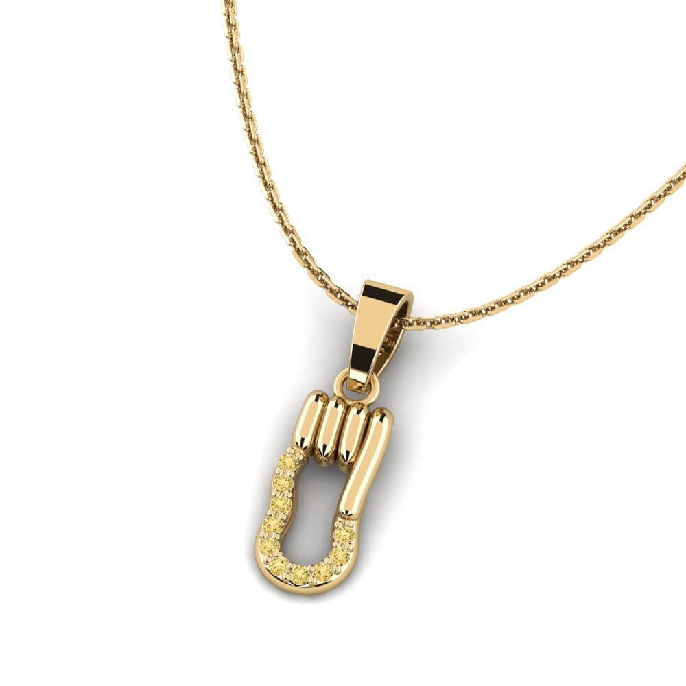 Diamante Amarillo Colgante de Mujer Ebullience
