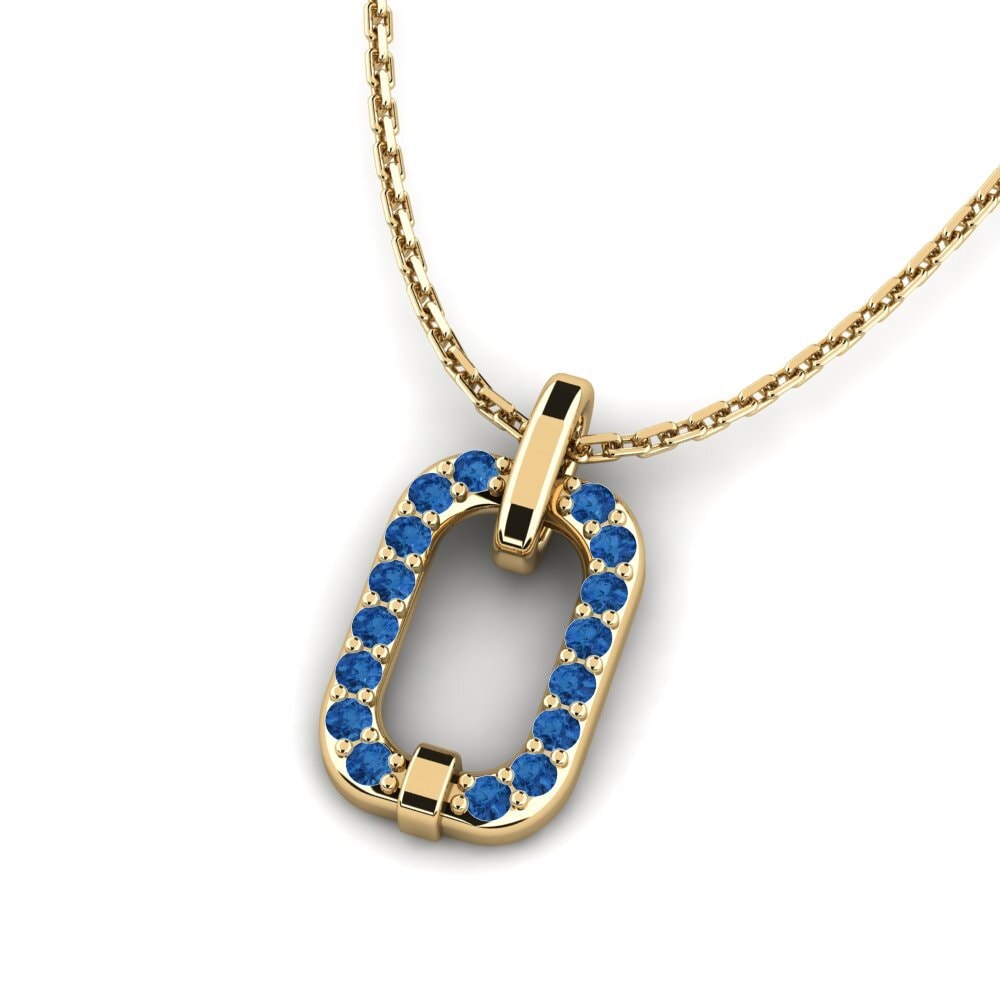 Dark Blue Zirconia Women's Pendant Ertegi