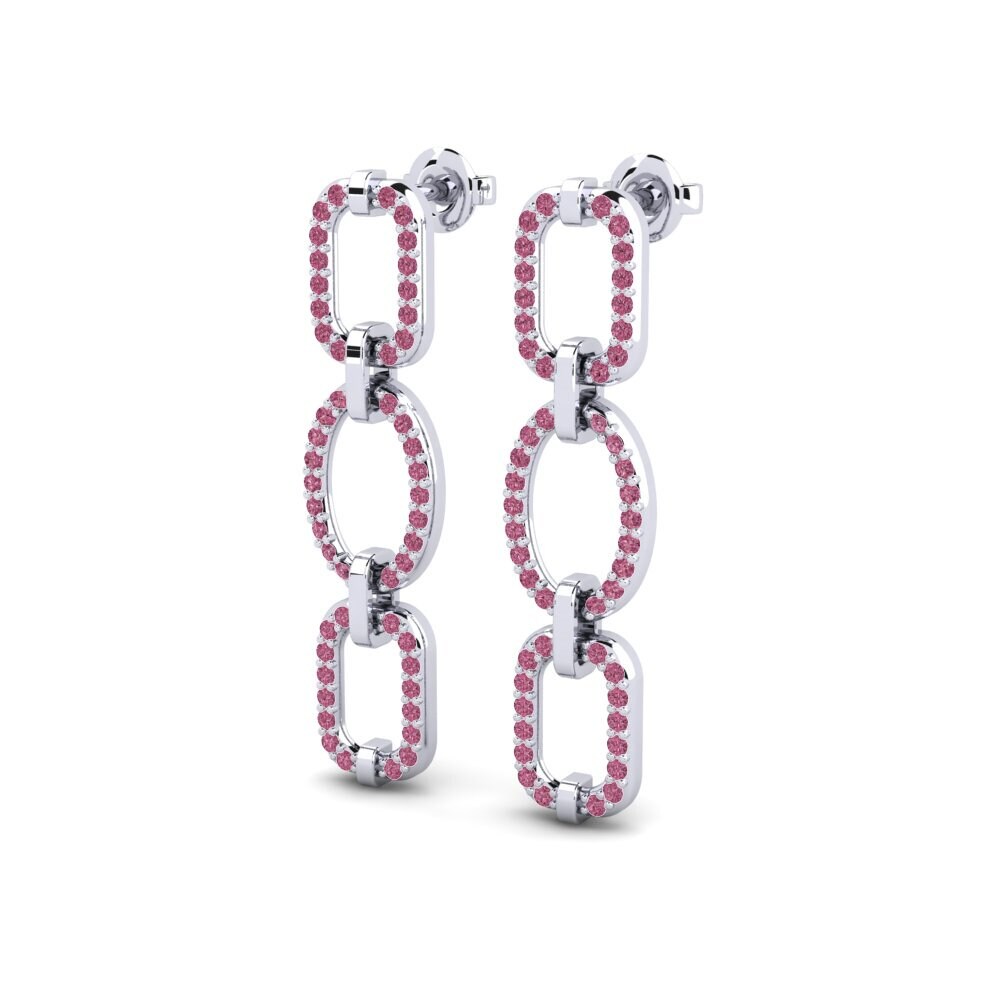 Plata 925 Granate Rhodolite Pendiente de mujer Fegegita