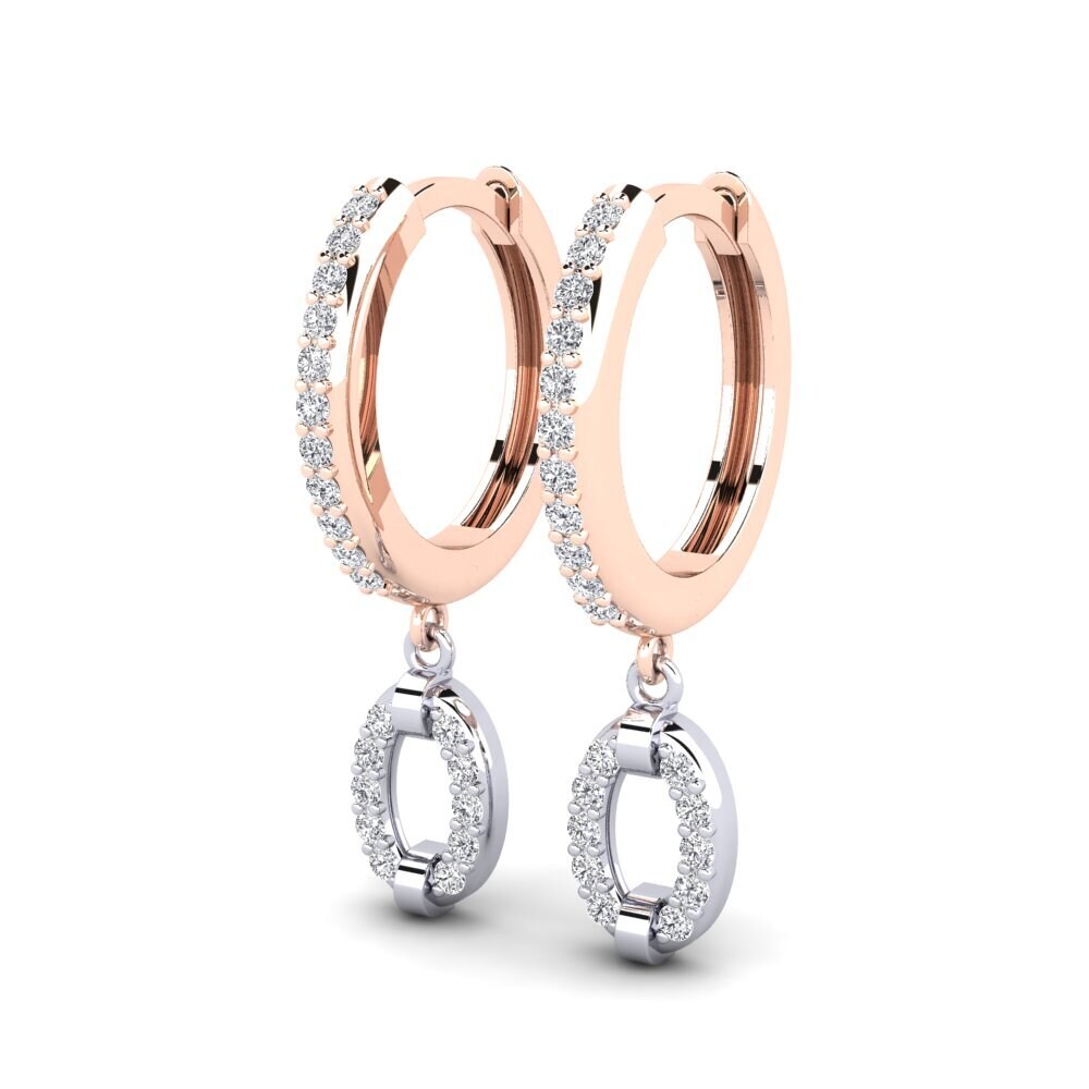 Vermelho & Branco-14K Brincos Feminino Feja