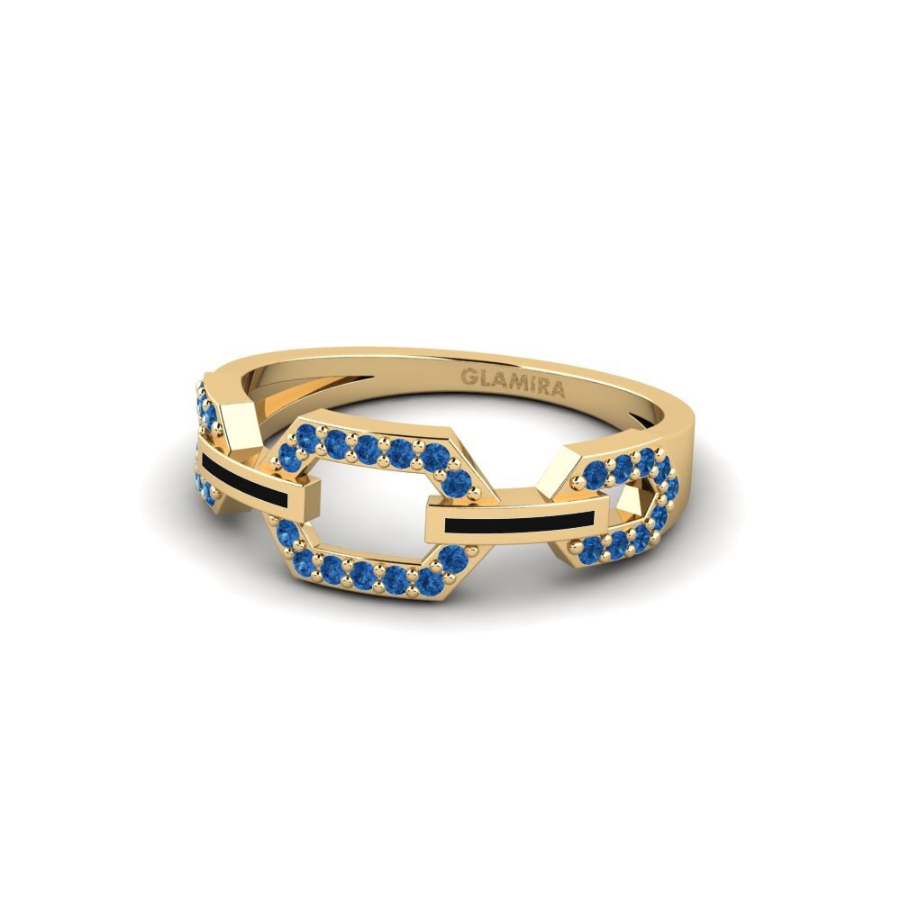 Dark Blue Zirconia Ring Figree