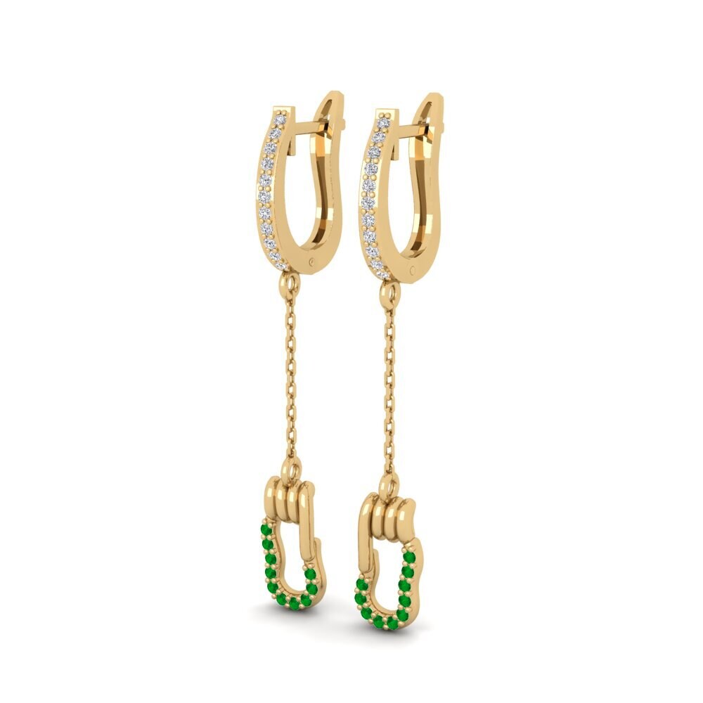 Émeraude Boucle d'oreille femme Fugacious