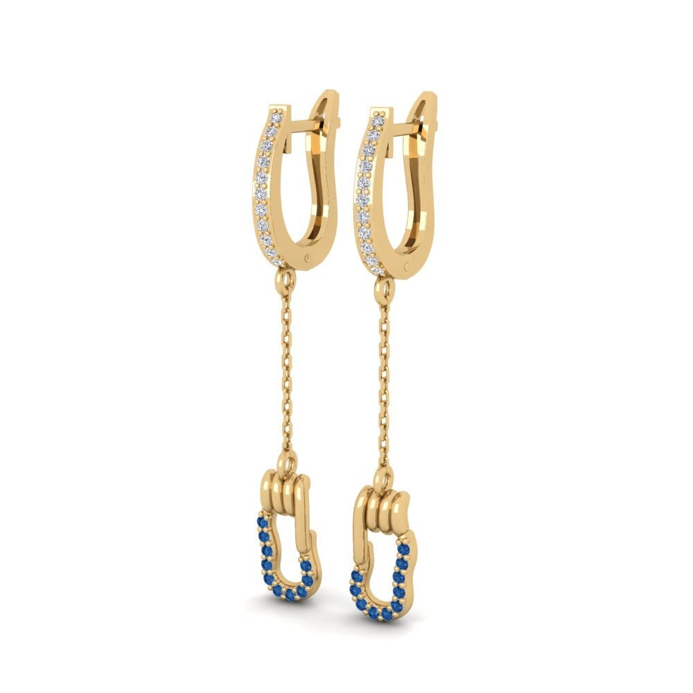 sapphire-zirconia ต่างหู Fugacious