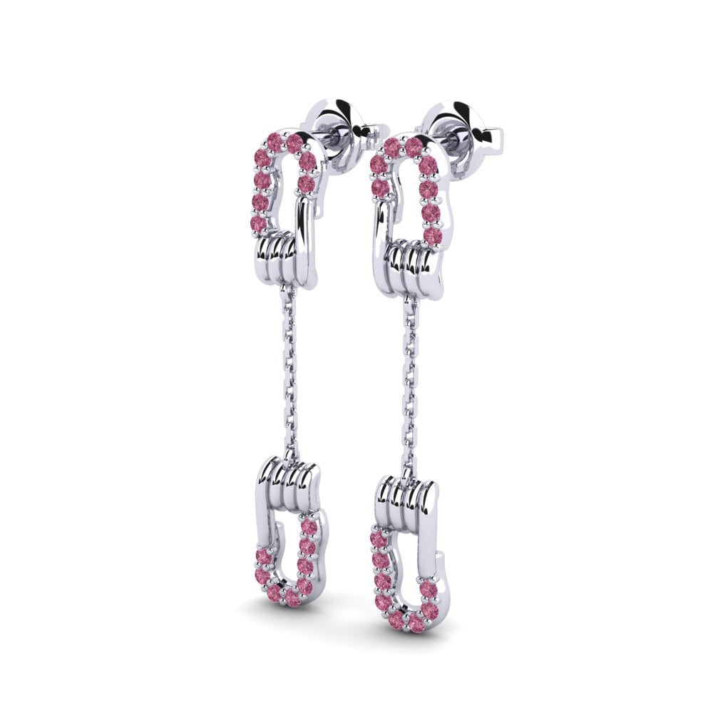 Plata 925 Granate Rhodolite Pendiente de mujer Furtive