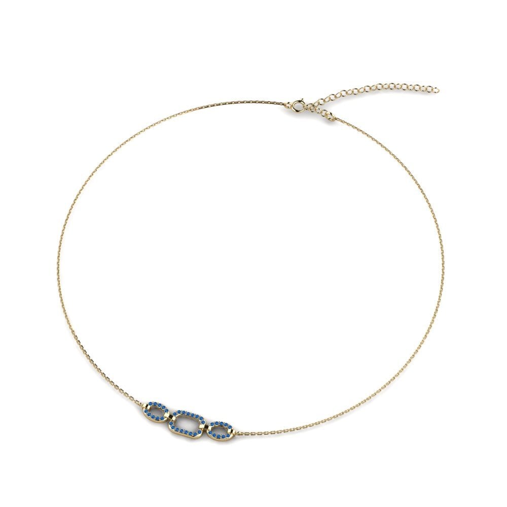 Dark Blue Zirconia Women's Choker Necklace Geesinimo