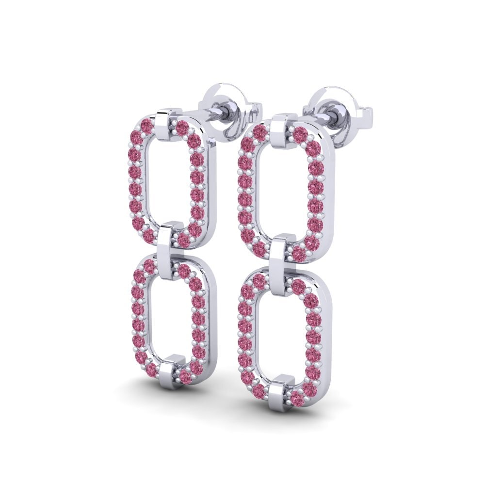 Plata 925 Granate Rhodolite Pendiente de mujer Hisia