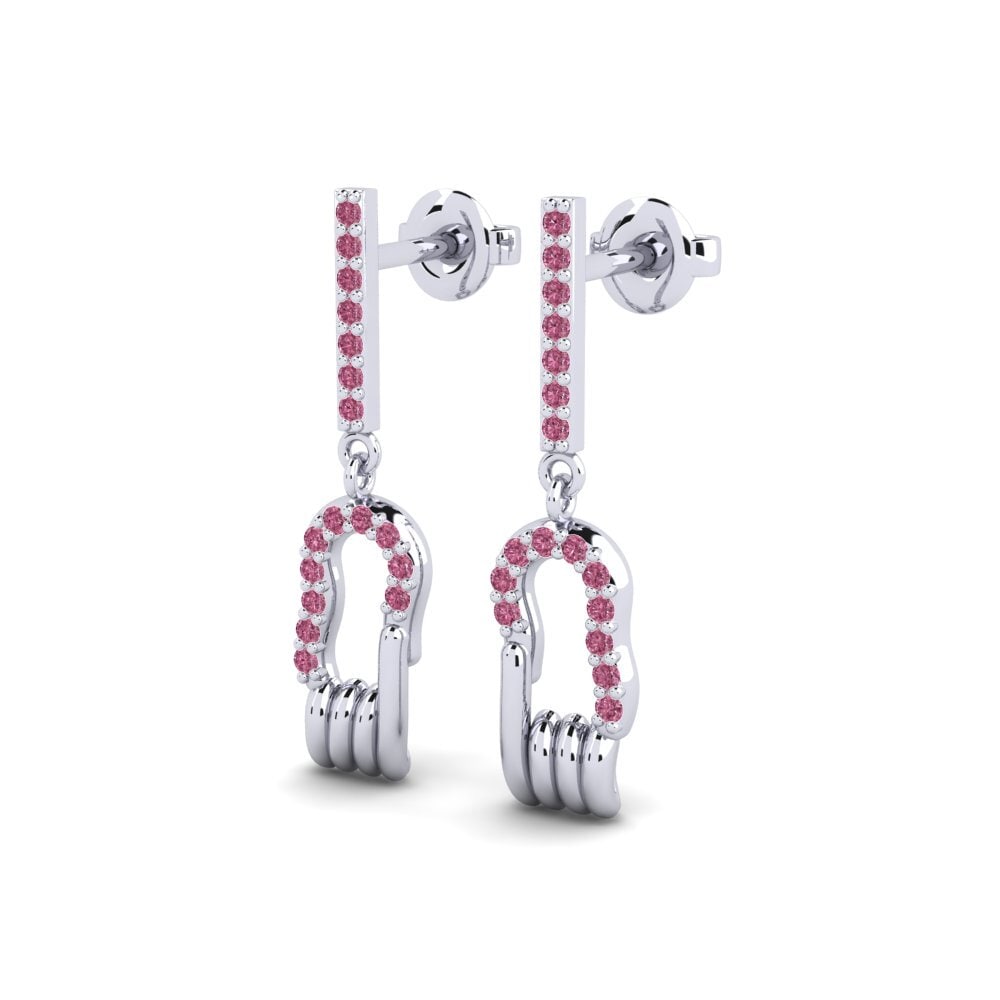 Plata 925 Granate Rhodolite Pendiente de mujer Languor
