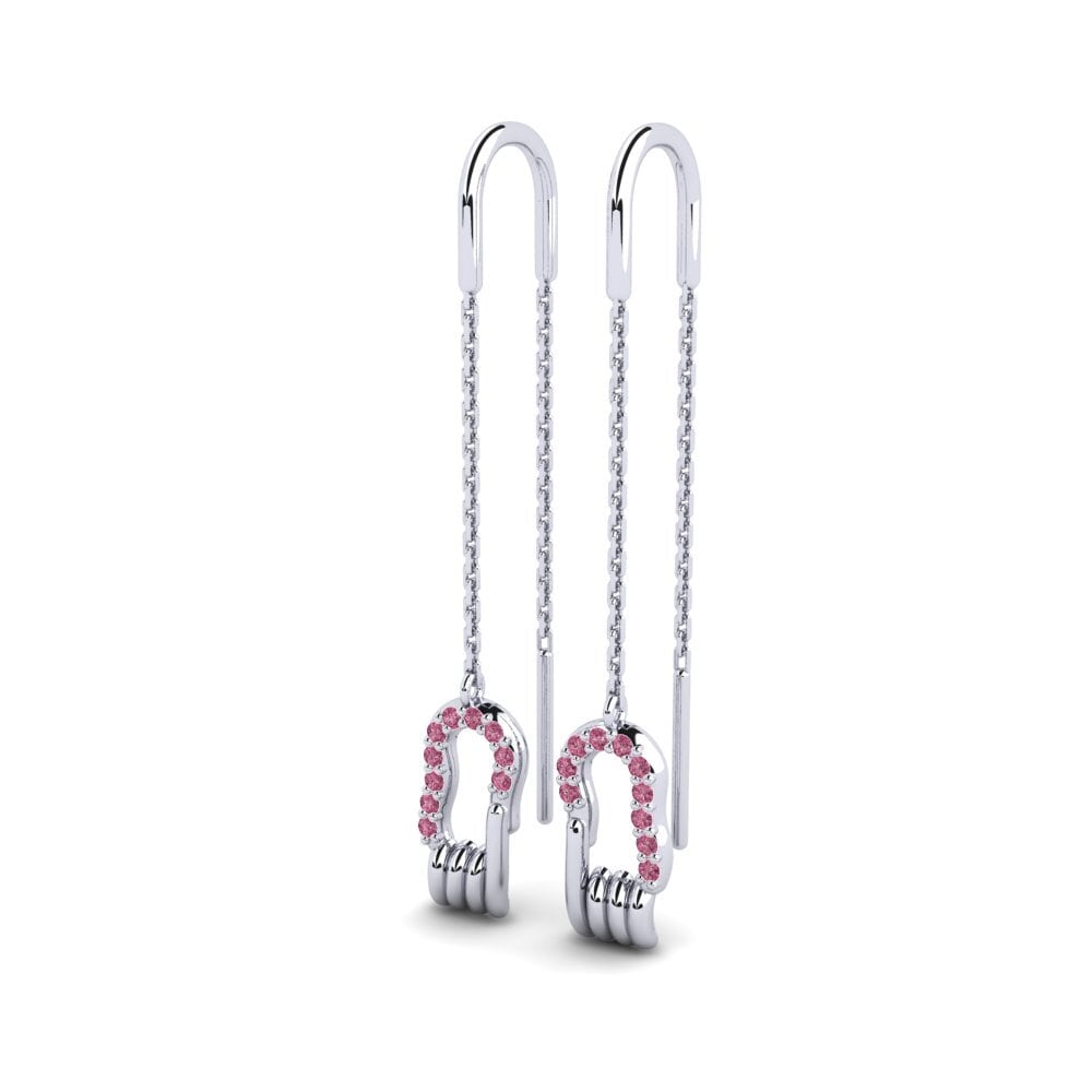 Plata 925 Granate Rhodolite Pendiente de mujer Lilt - A
