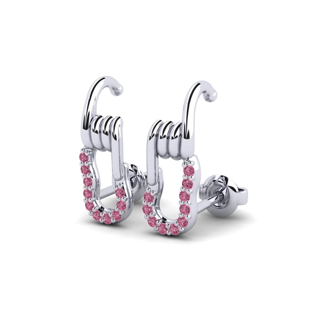 Plata 925 Granate Rhodolite Pendiente de mujer Lilt - B