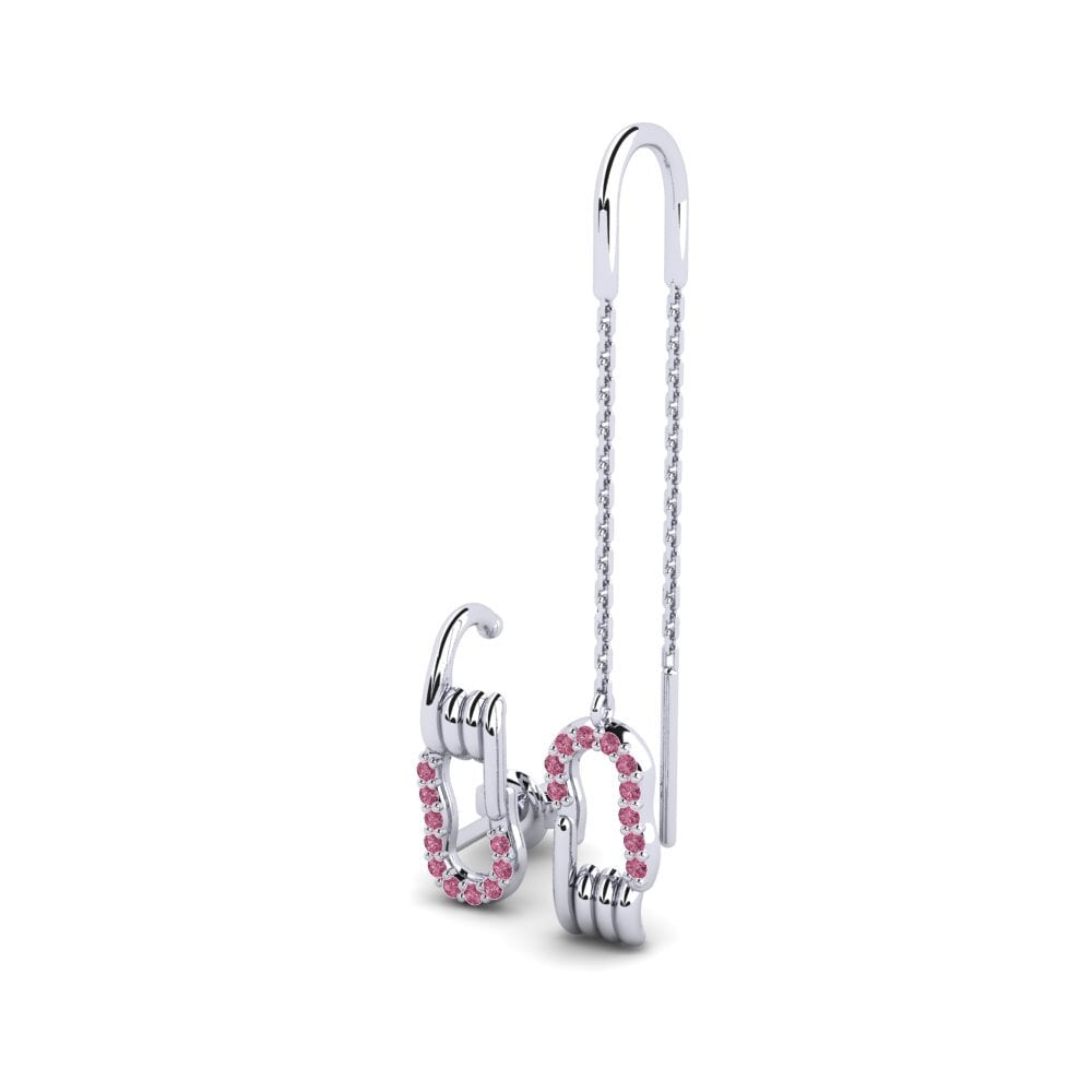 Plata 925 Granate Rhodolite Pendiente de mujer Lilt - SET