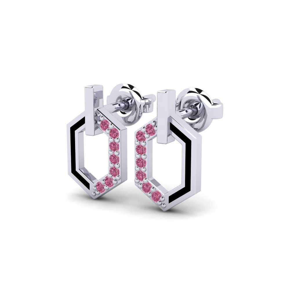 Plata 925 Granate Rhodolite Pendiente de mujer Maplene
