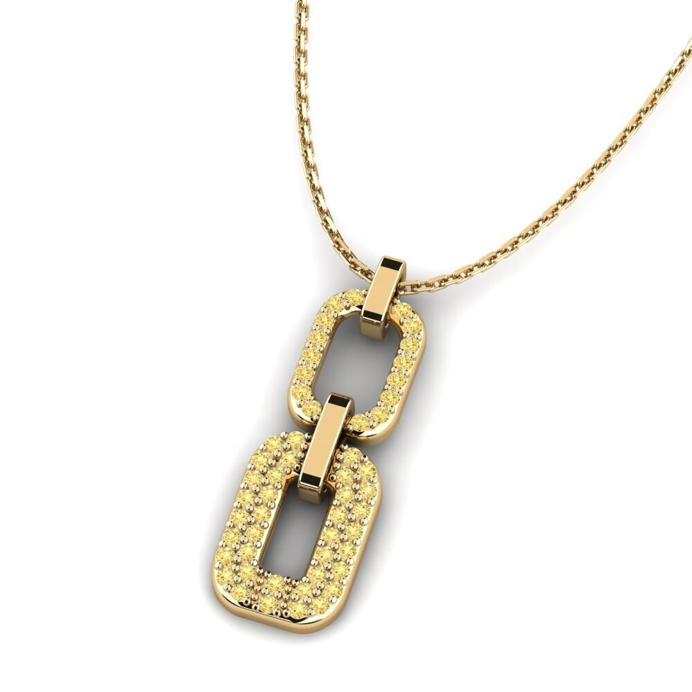 Diamante Amarillo Colgante de Mujer Osmijeh