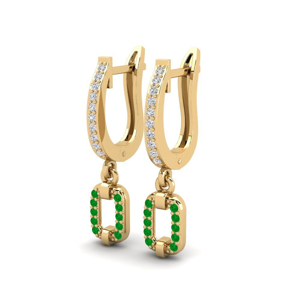 Émeraude Boucle d'oreille femme Samovila