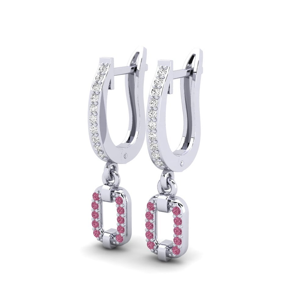 Plata 925 Granate Rhodolite Pendiente de mujer Samovila