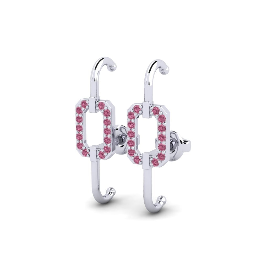 Plata 925 Granate Rhodolite Pendiente de mujer Schittering