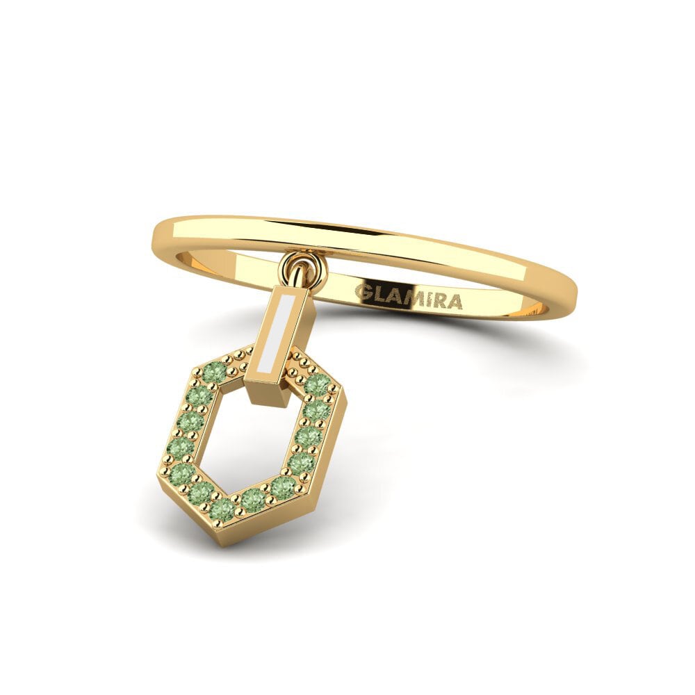 Green Diamond Stackable Ring Trigonella