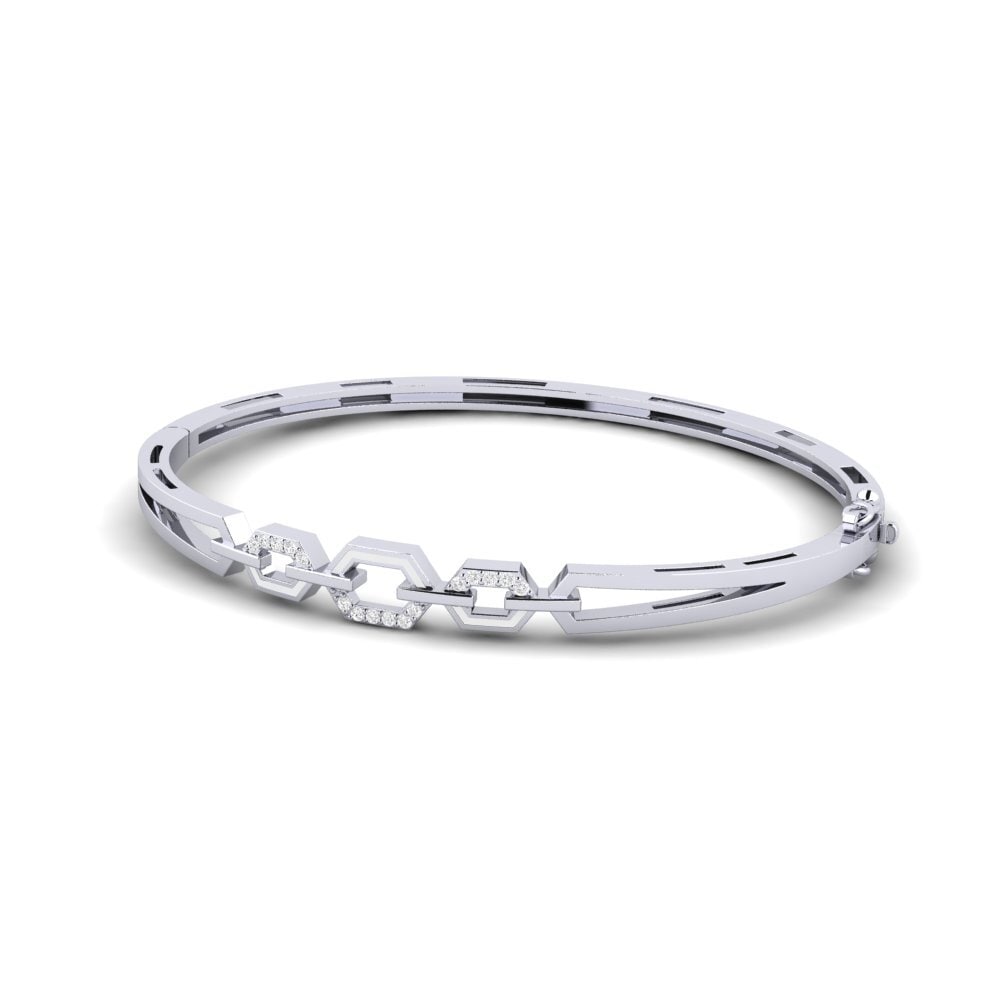 14ct White Gold Women's Bangle Vanilla