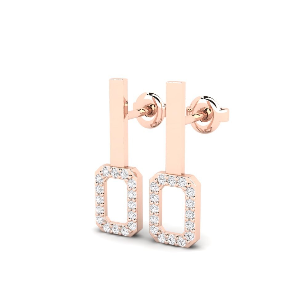 9ct Rose Gold Women's Earring Brilego