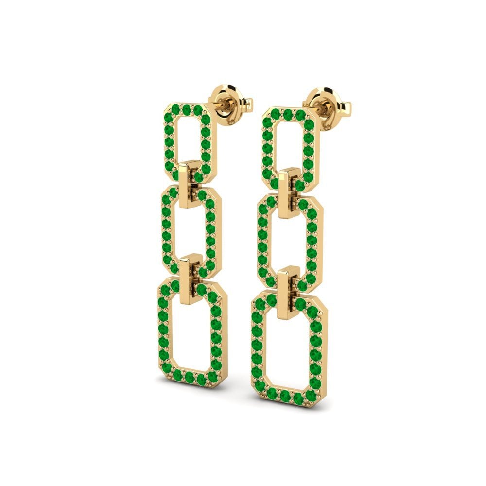 Émeraude Boucle d'oreille femme Brinums