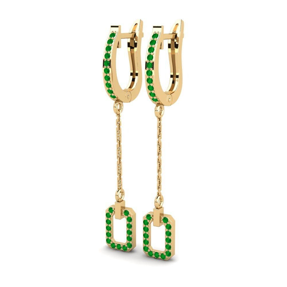 Émeraude Boucle d'oreille femme Egpaar