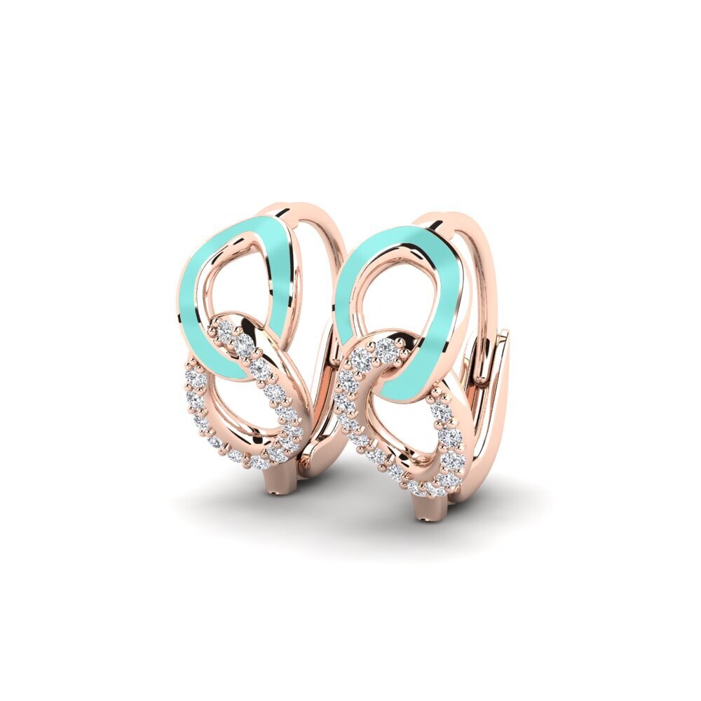 18k Oro Rosa Pendiente de mujer Kuarahy