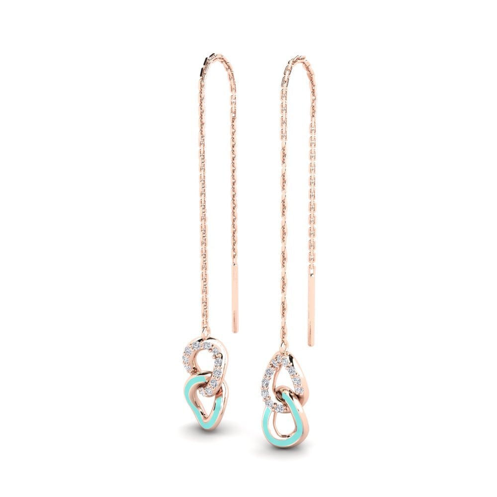 18k Oro Rosa Pendiente de mujer Panglantaw