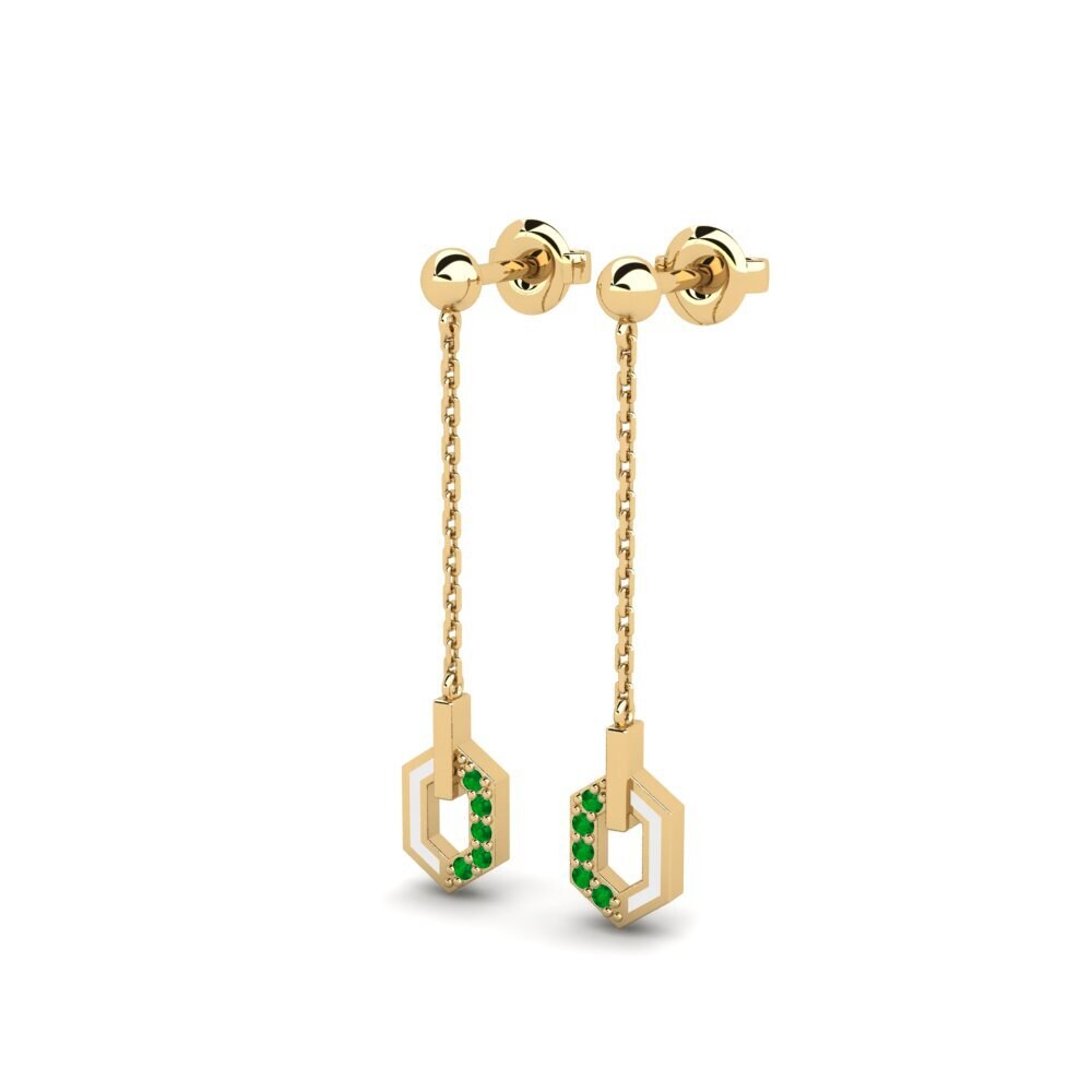 Émeraude Boucle d'oreille femme Roseum