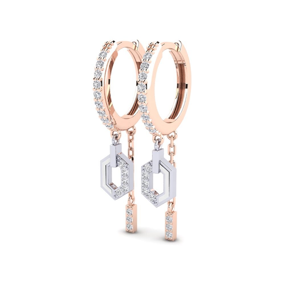 Vermelho & Branco-14K Brincos Feminino Scotchpine