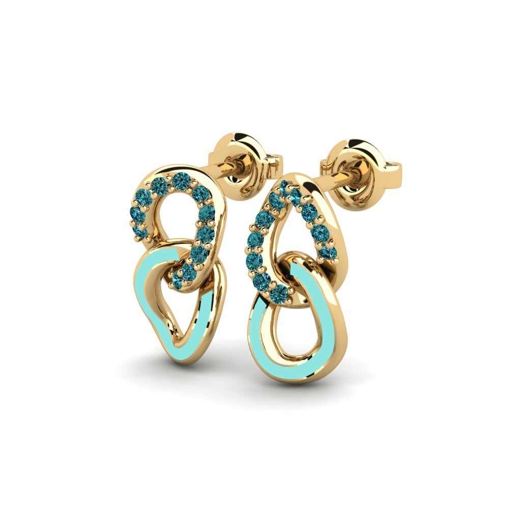 Diamante Azul Pendiente de mujer Sunon