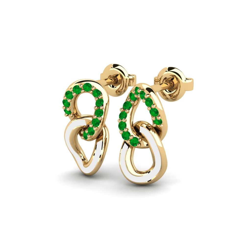 Émeraude Boucle d'oreille femme Sunon