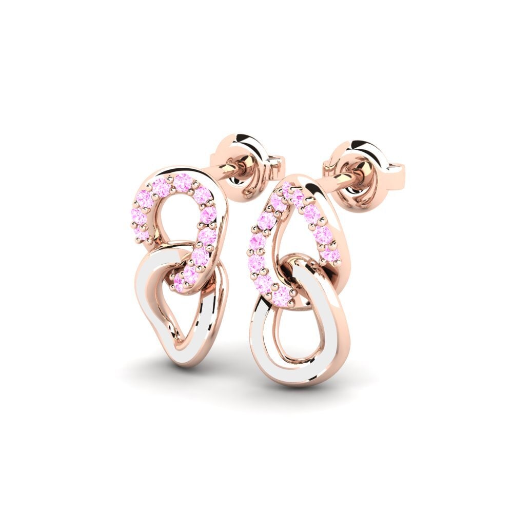 Oro Rosso 375 Zaffiro Rosa Orecchino da donna Sunon