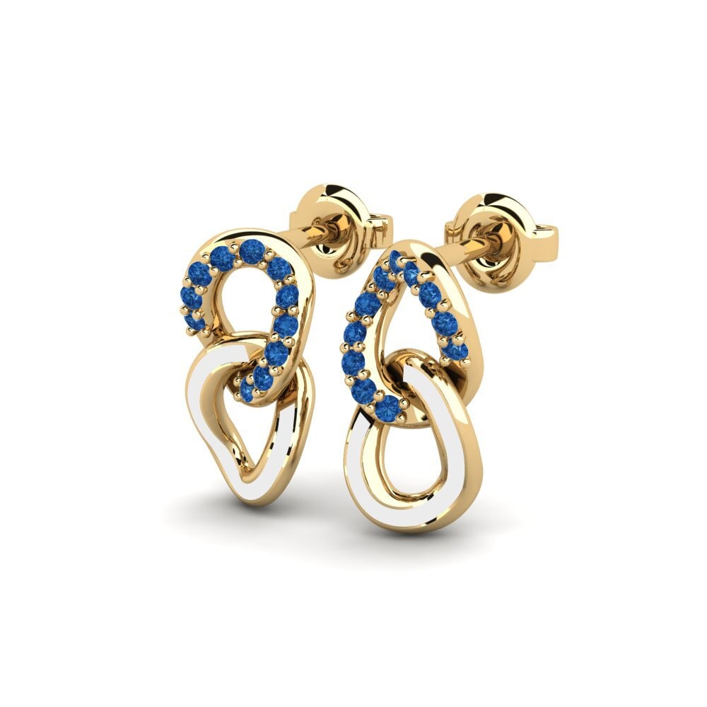 Zircone Blu Scuro Orecchino da donna Sunon