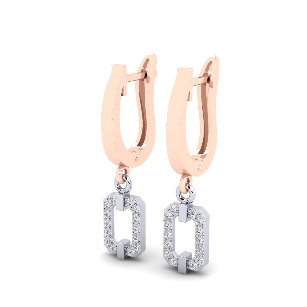 Vermelho & Branco-14K Brincos Feminino Tokorua