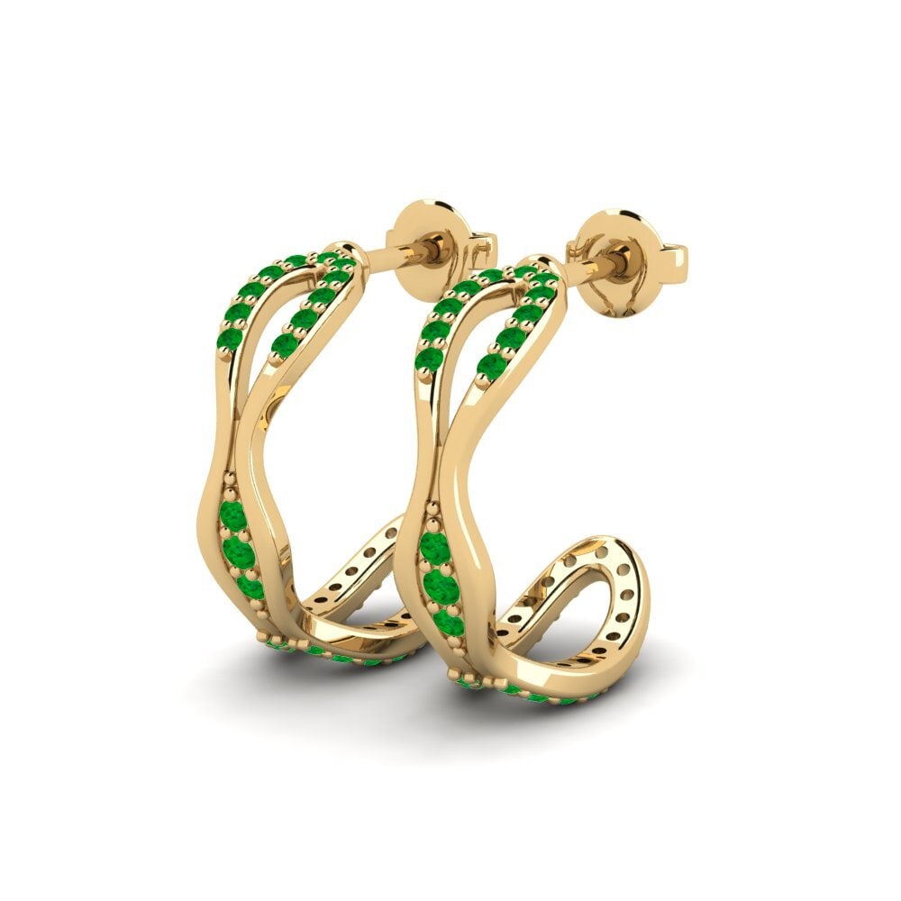 Émeraude Boucle d'oreille femme Vosgotes
