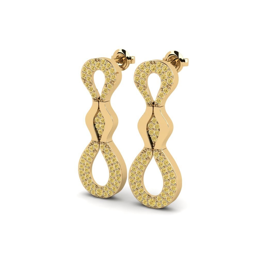 Diamante Amarillo Pendiente de mujer Aryrosen