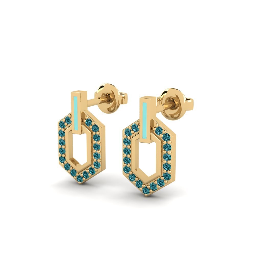 Diamante Azul Pendiente de mujer Bouleaur