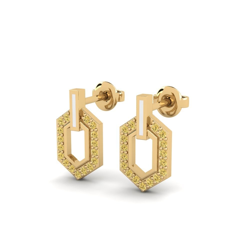 Diamante Amarillo Pendiente de mujer Bouleaur