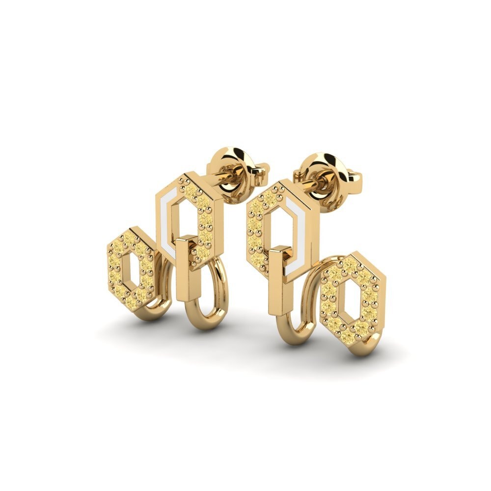 Yellow Diamond Women's Earring Cautleya