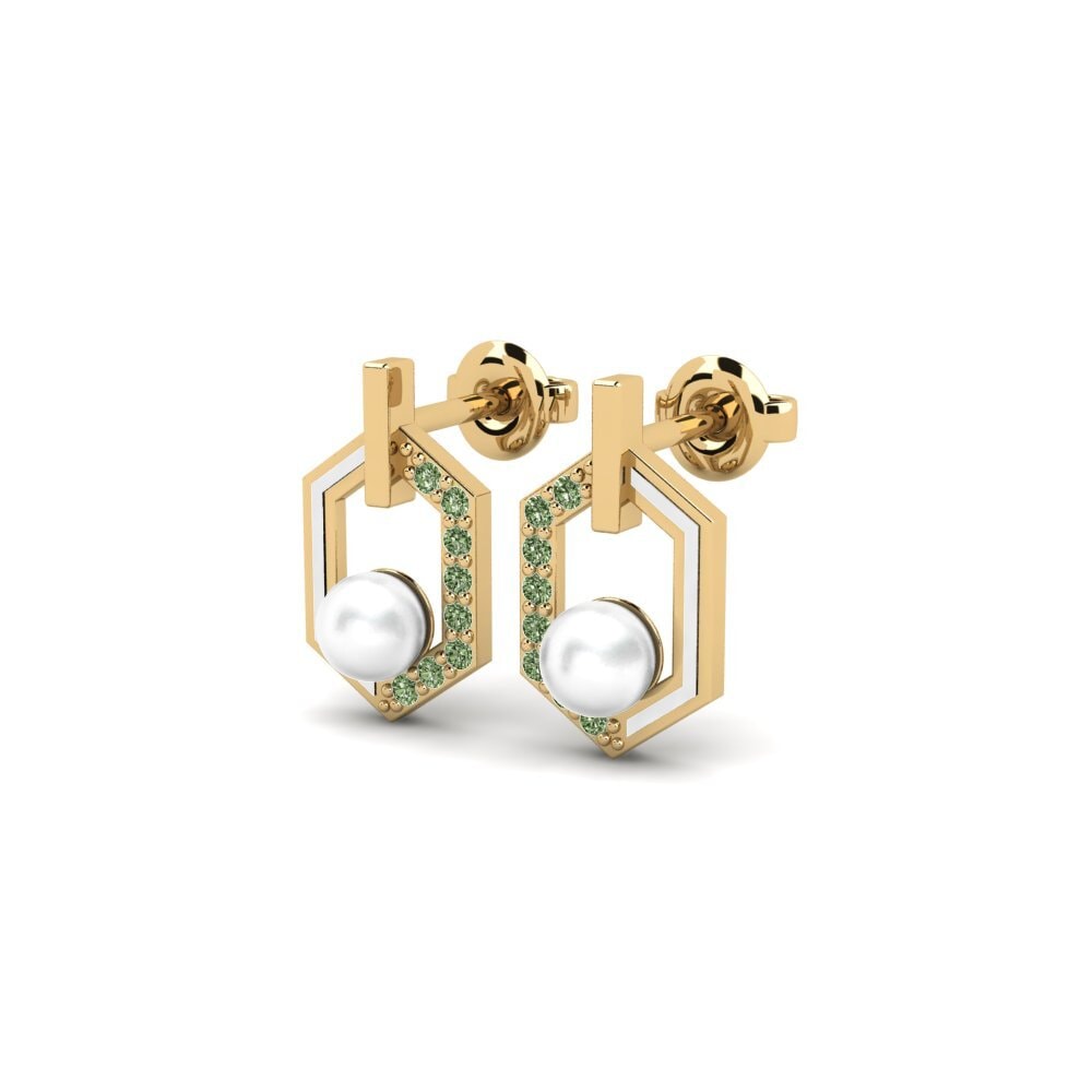 Diamant Vert Boucle d'oreille femme Cerisier