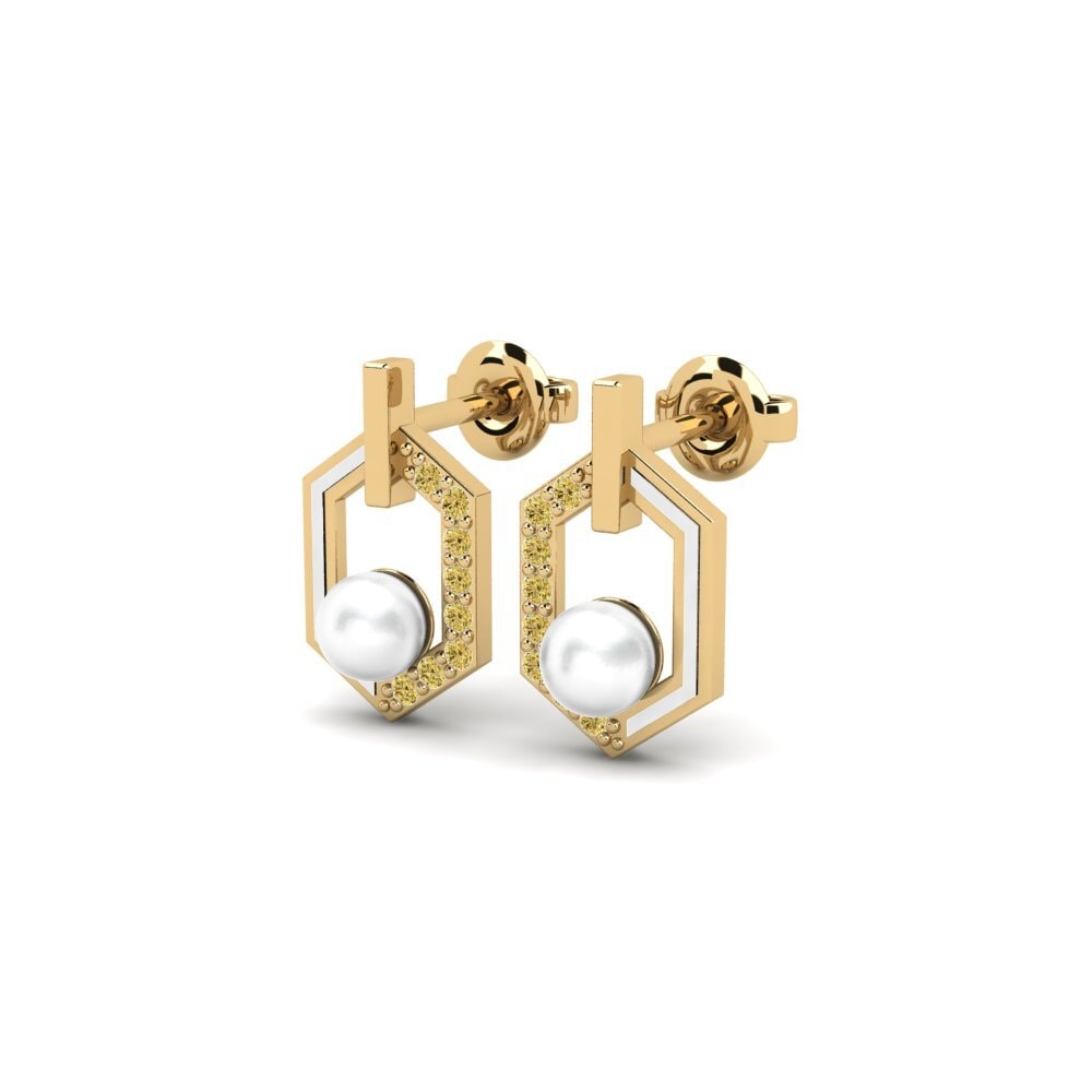 Diamante Amarillo Pendiente de mujer Cerisier