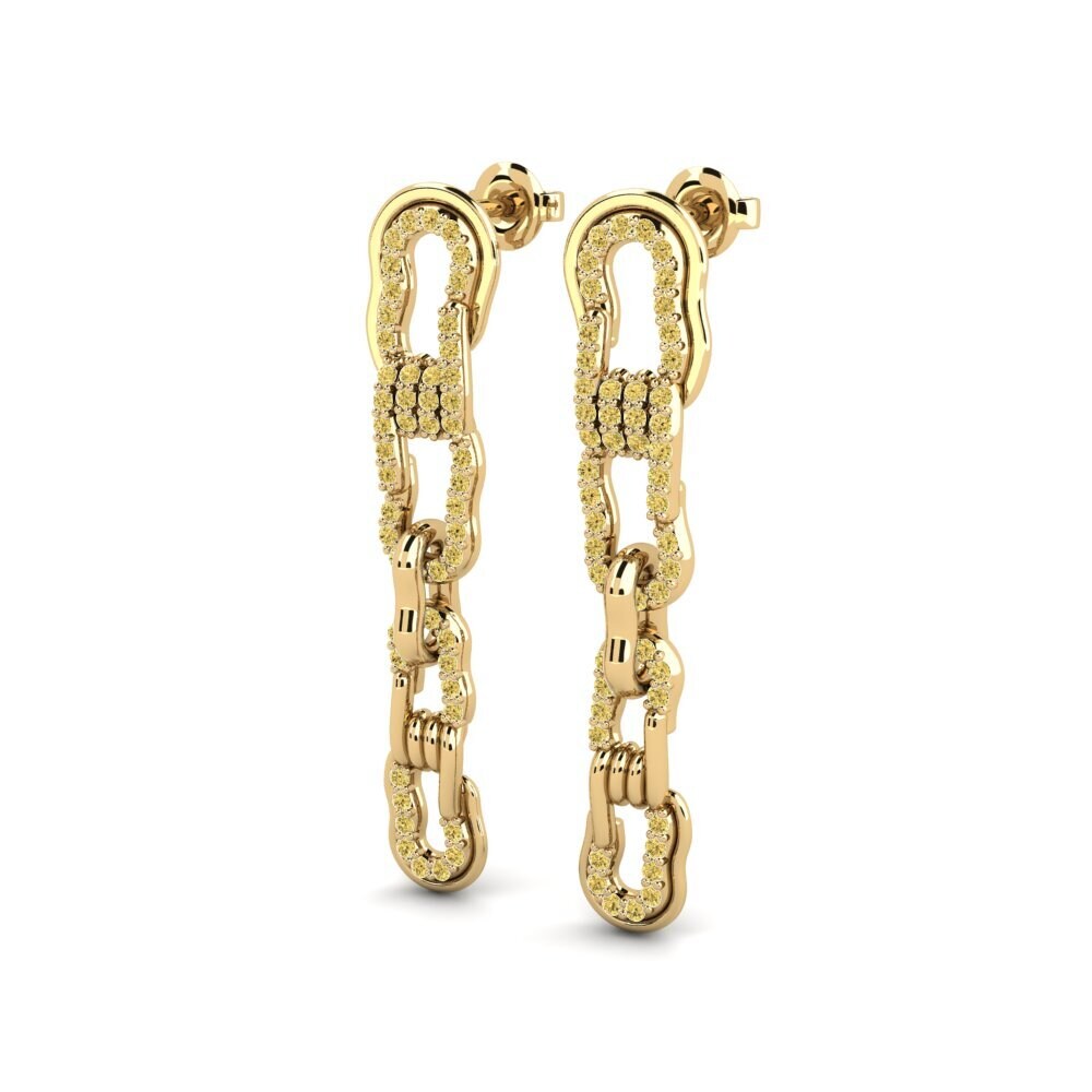 Diamante Amarillo Pendiente de mujer Contractor