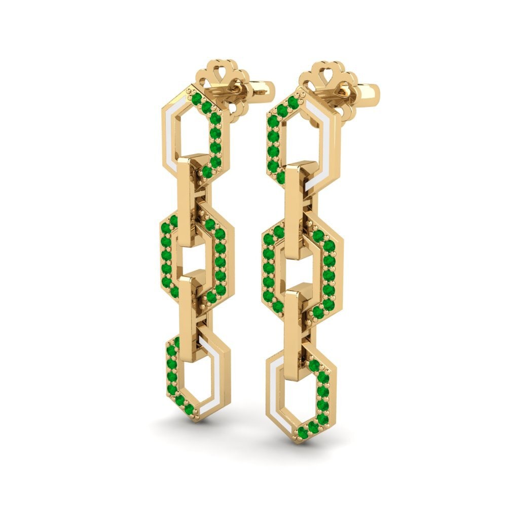 Émeraude Boucle d'oreille femme Coqueiro