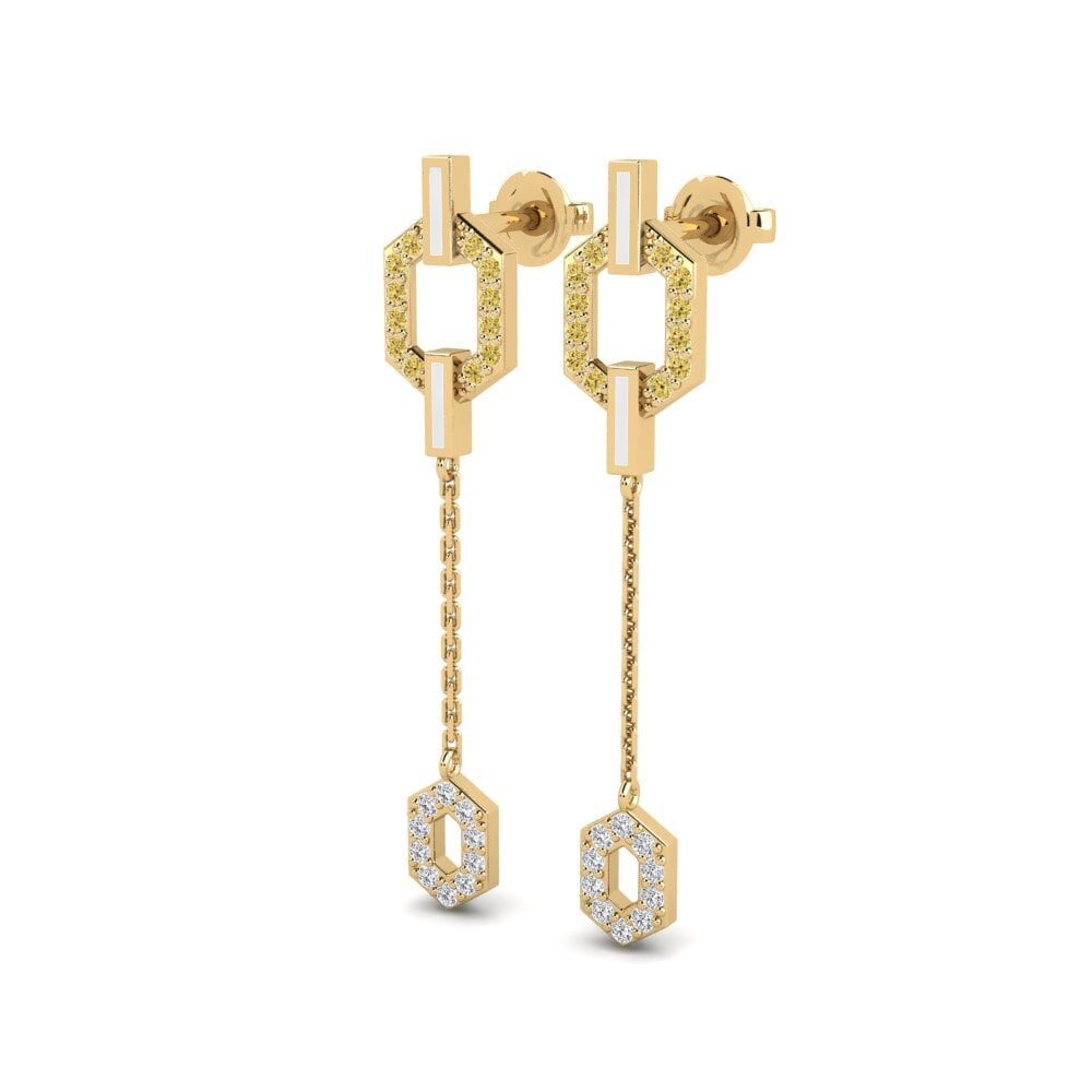 Diamante Amarillo Pendiente de mujer Erables