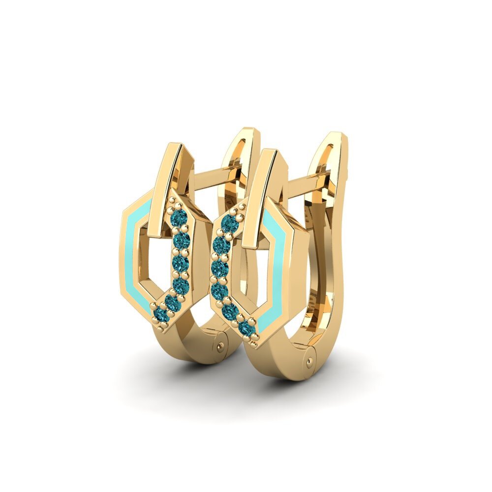 Diamante Azul Pendiente de mujer Fluentuch