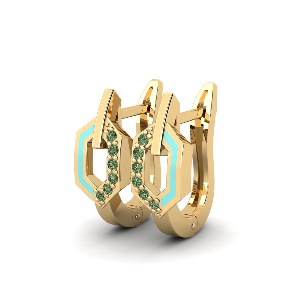 Diamante Verde Pendiente de mujer Fluentuch