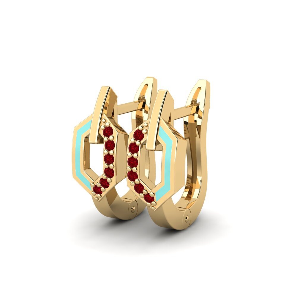 Zircone Rosso Orecchino da donna Fluentuch