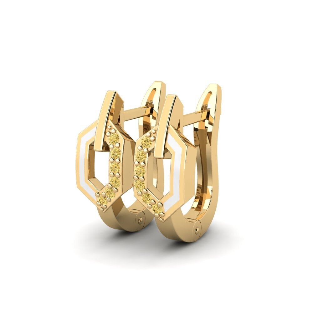 Diamante Amarillo Pendiente de mujer Fluentuch