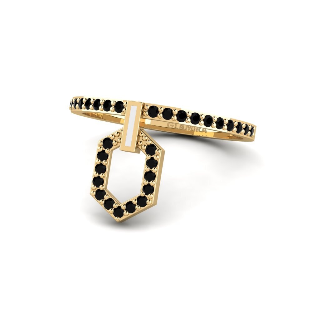 Zafiro negro Anillo apilable Fraxinun
