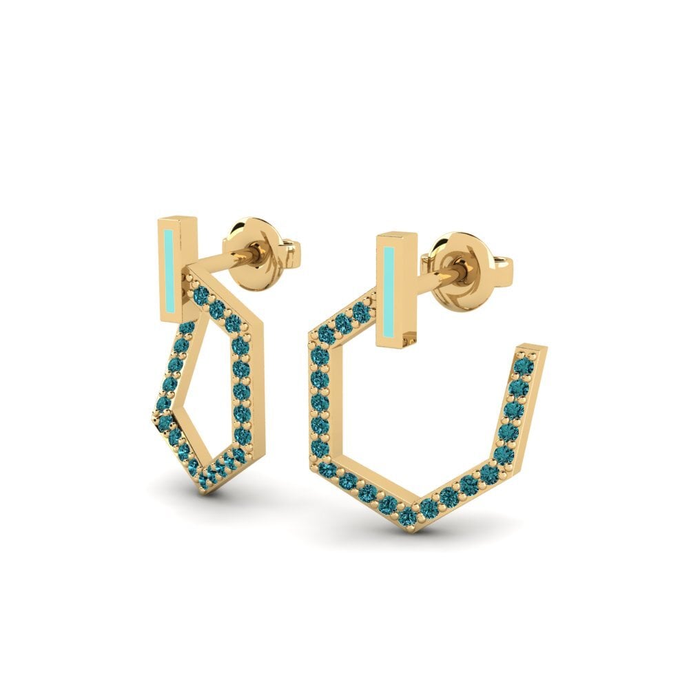 Diamante Azul Pendiente de mujer Idaevs